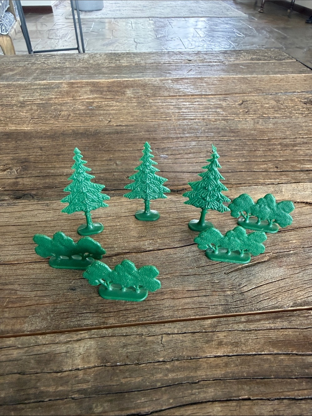 Vintage 1960’s Lego Green Plastic Tree and Bush Set      c